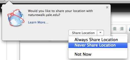 Never share location